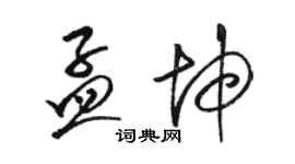 骆恒光孟坤草书个性签名怎么写