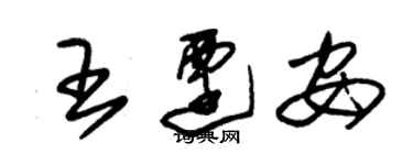 朱锡荣王迁安草书个性签名怎么写