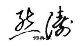 骆恒光熊涛草书个性签名怎么写