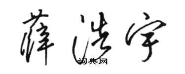 骆恒光薛浩宇草书个性签名怎么写
