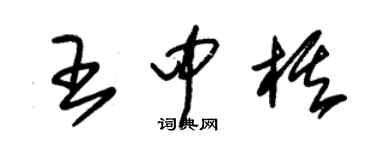 朱锡荣王中棋草书个性签名怎么写