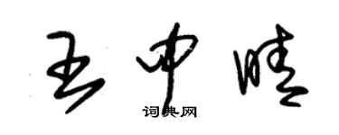 朱锡荣王中晴草书个性签名怎么写