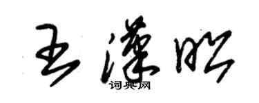 朱锡荣王汉昭草书个性签名怎么写