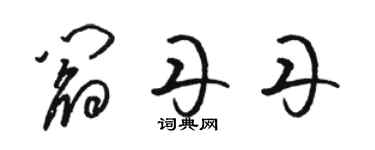 骆恒光阎丹丹草书个性签名怎么写