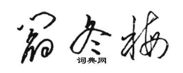 骆恒光阎冬梅草书个性签名怎么写