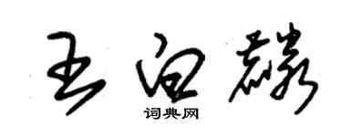 朱锡荣王白麟草书个性签名怎么写