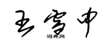 朱锡荣王雪中草书个性签名怎么写