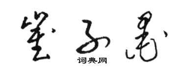 骆恒光崔子墨草书个性签名怎么写
