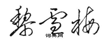 骆恒光黎雪梅草书个性签名怎么写