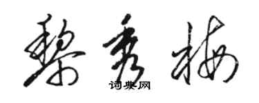 骆恒光黎秀梅草书个性签名怎么写