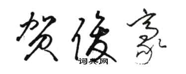 骆恒光贺俊豪草书个性签名怎么写