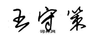 朱锡荣王守策草书个性签名怎么写
