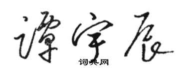 骆恒光谭宇辰草书个性签名怎么写