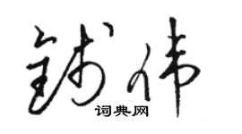 骆恒光钱伟草书个性签名怎么写