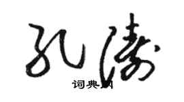骆恒光孔涛草书个性签名怎么写