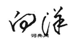 骆恒光向洋草书个性签名怎么写