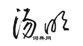 骆恒光汤明草书个性签名怎么写