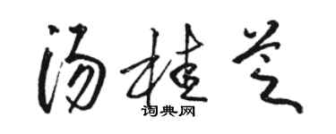 骆恒光汤桂芝草书个性签名怎么写