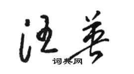 骆恒光汪英草书个性签名怎么写