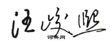 骆恒光汪峻熙草书个性签名怎么写