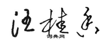 骆恒光汪桂香草书个性签名怎么写