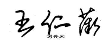 朱锡荣王仁薇草书个性签名怎么写