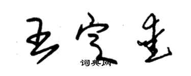 朱锡荣王定爱草书个性签名怎么写