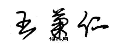 朱锡荣王菊仁草书个性签名怎么写