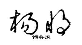曾庆福杨将草书个性签名怎么写
