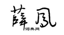 曾庆福薛凤草书个性签名怎么写