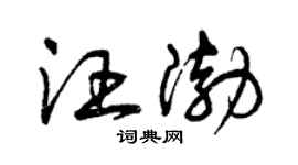 曾庆福汪渤草书个性签名怎么写