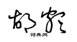 曾庆福胡颇草书个性签名怎么写