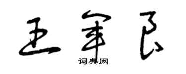 曾庆福王军良草书个性签名怎么写
