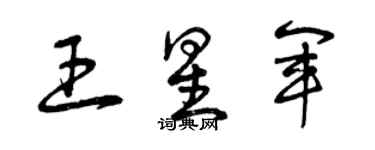 曾庆福王星军草书个性签名怎么写