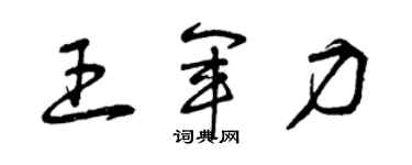 曾庆福王军力草书个性签名怎么写