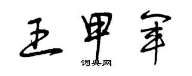 曾庆福王甲军草书个性签名怎么写