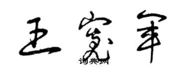 曾庆福王宽军草书个性签名怎么写