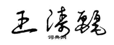 曾庆福王涛丽草书个性签名怎么写