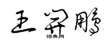 曾庆福王开鹏草书个性签名怎么写