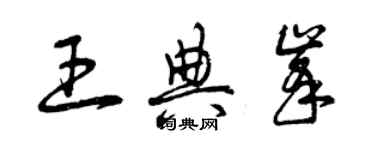 曾庆福王典峰草书个性签名怎么写