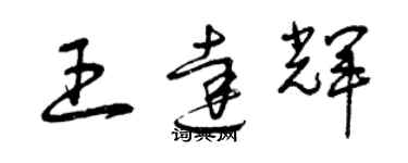 曾庆福王达辉草书个性签名怎么写