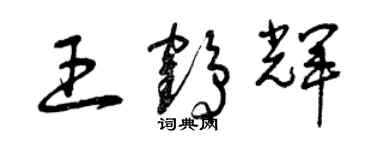 曾庆福王鹤辉草书个性签名怎么写