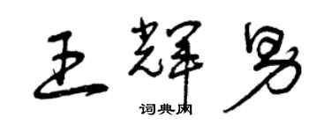 曾庆福王辉男草书个性签名怎么写