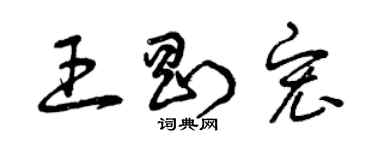 曾庆福王刚宏草书个性签名怎么写