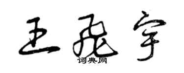 曾庆福王飞宇草书个性签名怎么写