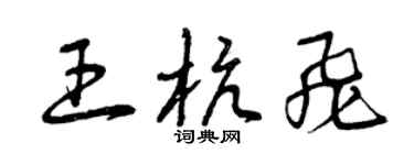 曾庆福王杭飞草书个性签名怎么写