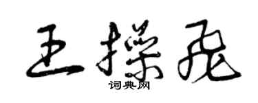 曾庆福王操飞草书个性签名怎么写