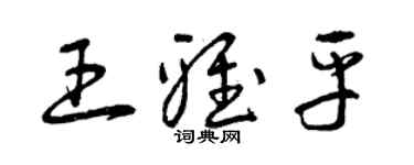 曾庆福王雅平草书个性签名怎么写