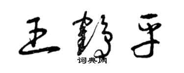 曾庆福王鹤平草书个性签名怎么写