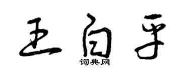 曾庆福王白平草书个性签名怎么写
